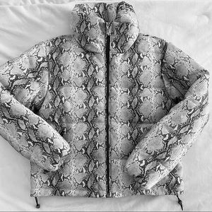 Glamorous snake print puffer jacket